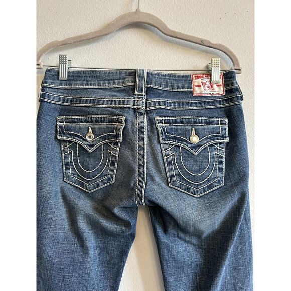 True Religion Distressed Jeans Sz 26 Bling Pockets Cowgirl Western Rodeo Y2K - Picture 13 of 14